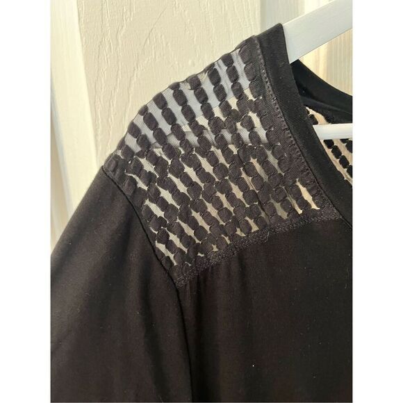 Cable & Gauge Black 3/4 Sleeve Mesh Top Tunic sz 1X NWT - Picture 2 of 8